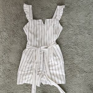 Moa Moa White Striped Jumpsuit